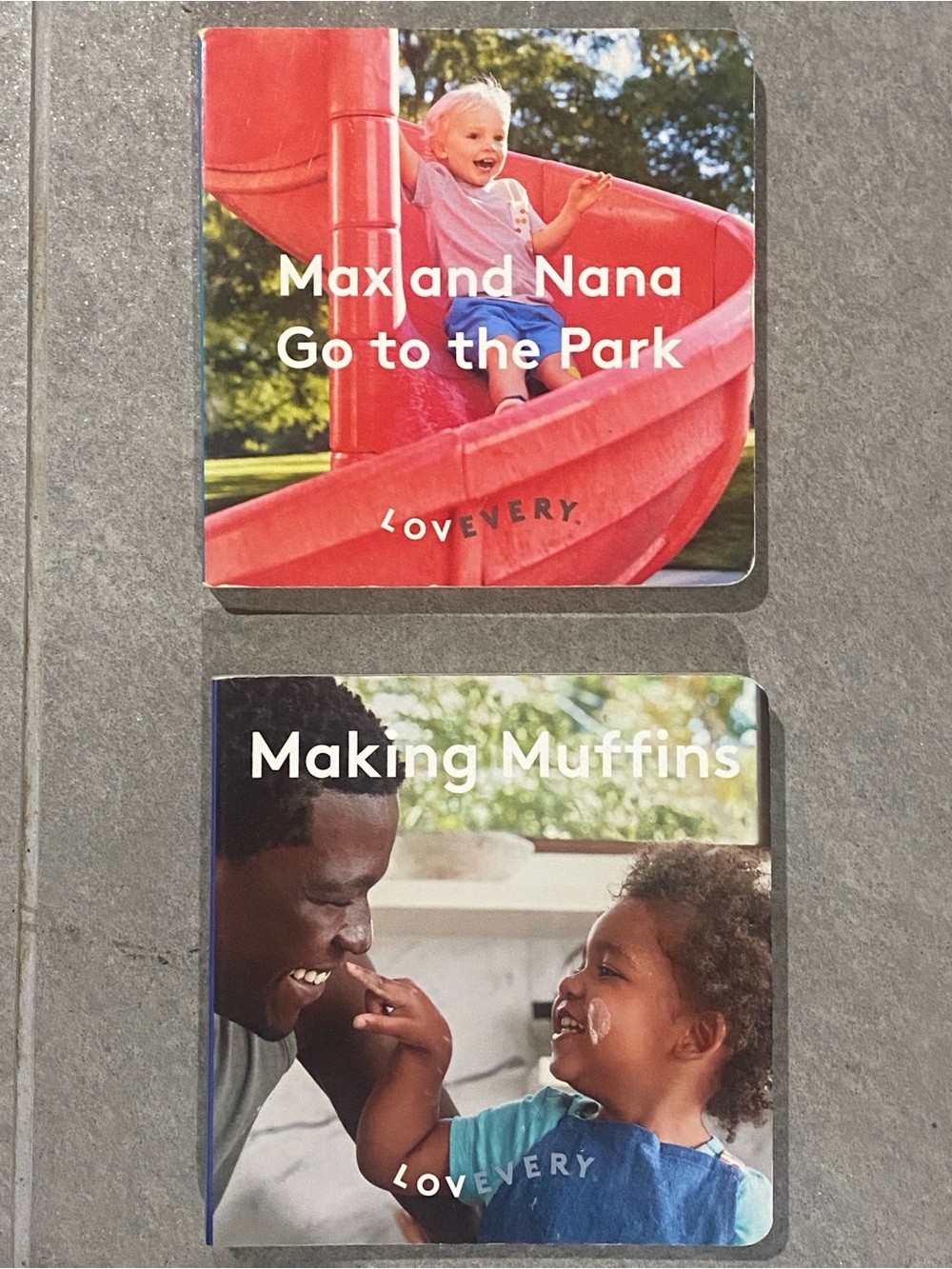 Lovevery Board Book Bundle "Max and Nana Go to the Park" + "Making Muffins"